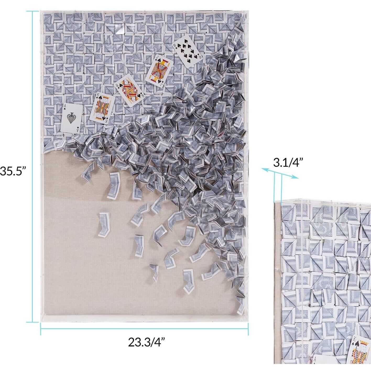 5 Straight Blue/Natural Recycled Wall Art